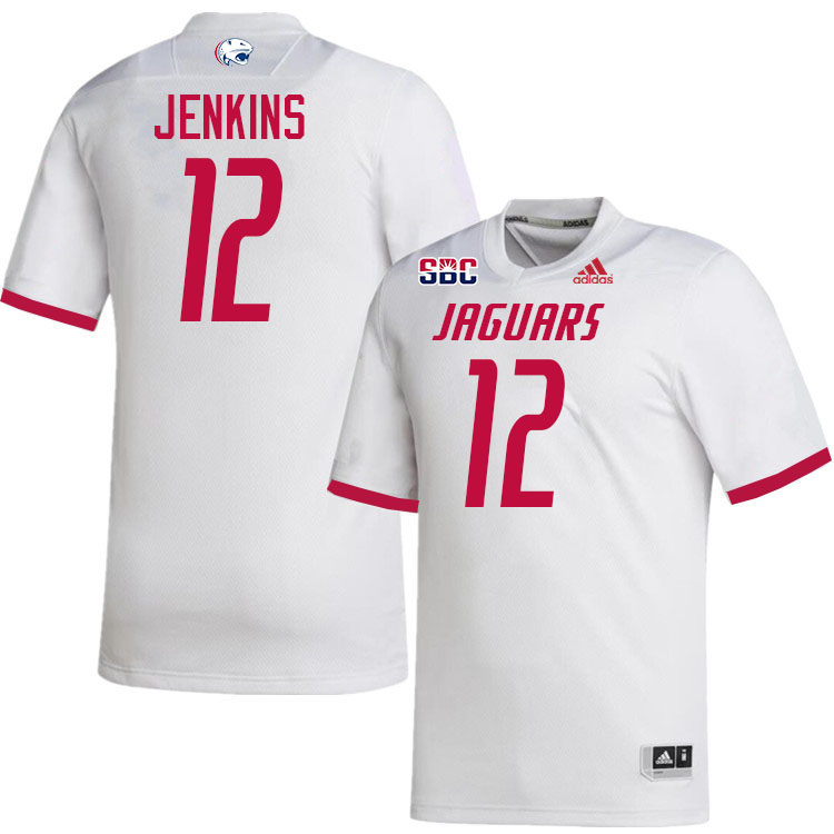 #12 Brendan Jenkins South Alabama Jaguars Jerseys,College Football Uniforms,Apparels Stitched-White #12 Brendan Jenkins South Alabama Jaguars Jerseys,College Football Uniforms,Apparels Stitched-White
